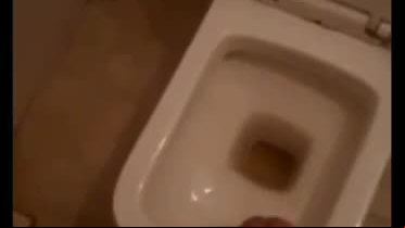 Indian man cum in office toilet
